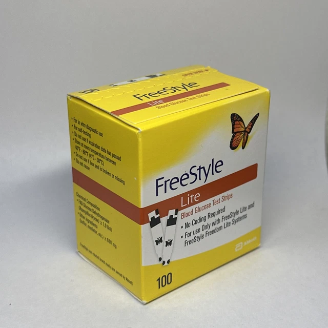 Freestyle Lite Glucose Test Strips 100 Count Exp 03 31 2027