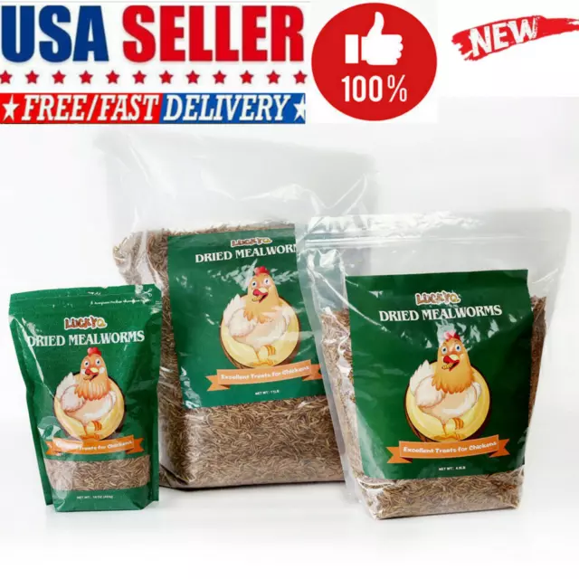 10OZ/11/22/44 LBS Premium Mealworms Wild Bird Food Dried High-Protein Non-GMO