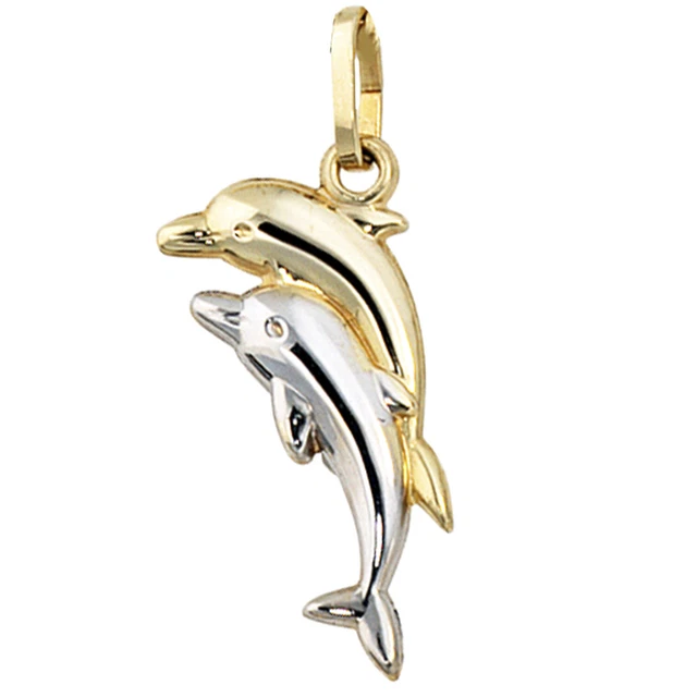 JOBO  "37875" Kinder Anhänger Delfin Delfine 333 Gold bicolor Kinderanhänger Del