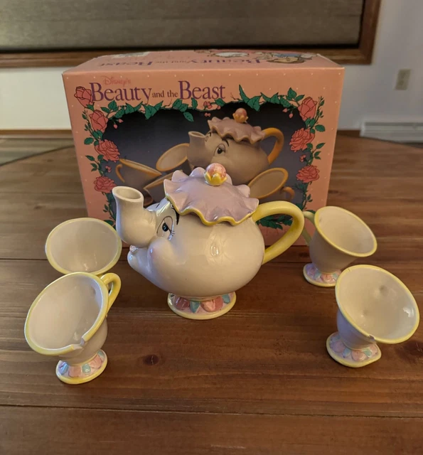DISNEY'S BEAUTY AND the Beast Toy China Tea Set 1994 Vintage 20.00