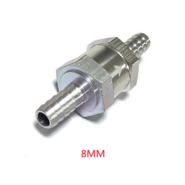 YEAPEAK 2 Pezzi Valvola Ritegno Del Carburante 8mm, Valvola Di Ritegno, Valvola Di Non Ritorno Alluminio, Valvola Di Ritegno Del Carburante Per - Foto 2