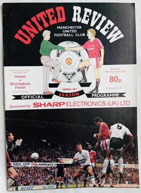 MANCHESTER UNITED V NOTTINGHAM FOREST 29/09/1990 DIVISION ONE £0.50 ...
