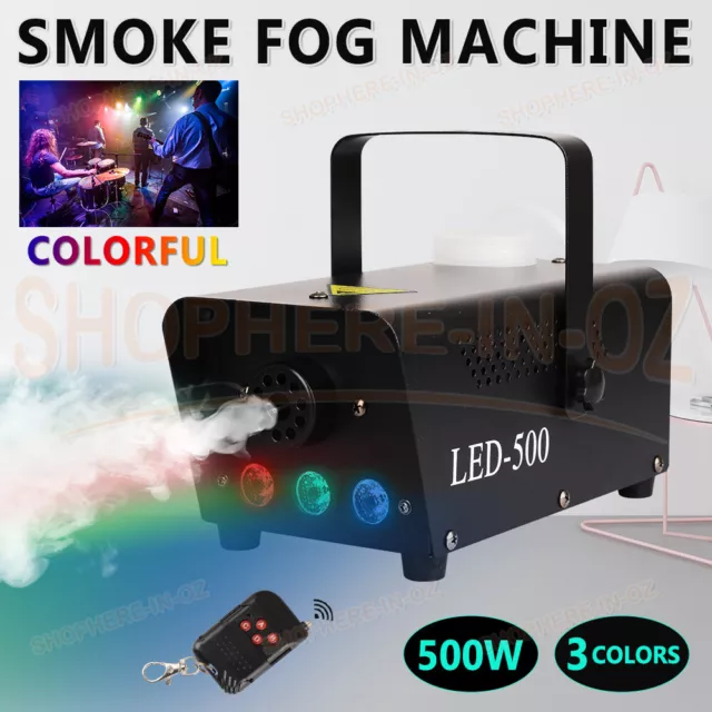 500W LED Fog Smoke Machine Fogger Party Club Disco DJ Effect with Remote Control