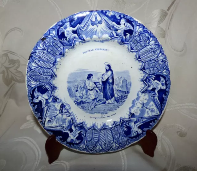 Ancienne Assiette Parlante Faience Creil et Montereau - Le Nouveau Testament n°7