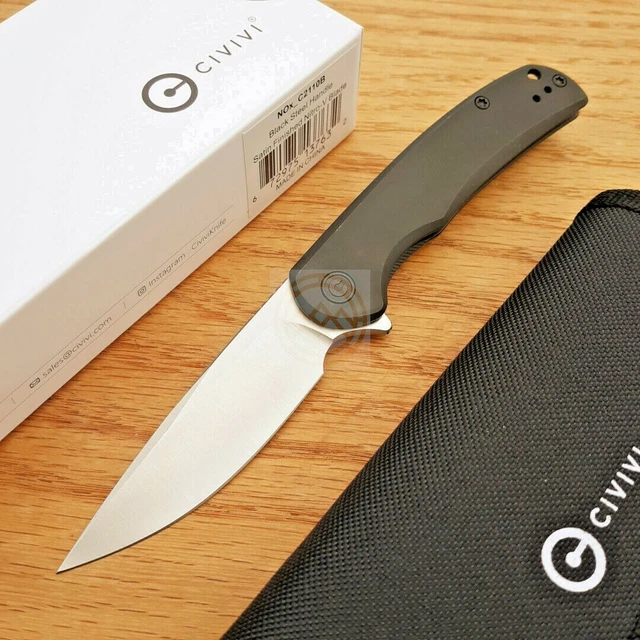 Civivi NOx Folding Knife 2.97" Nitro-V Steel Blade Black Stainless Steel Handle