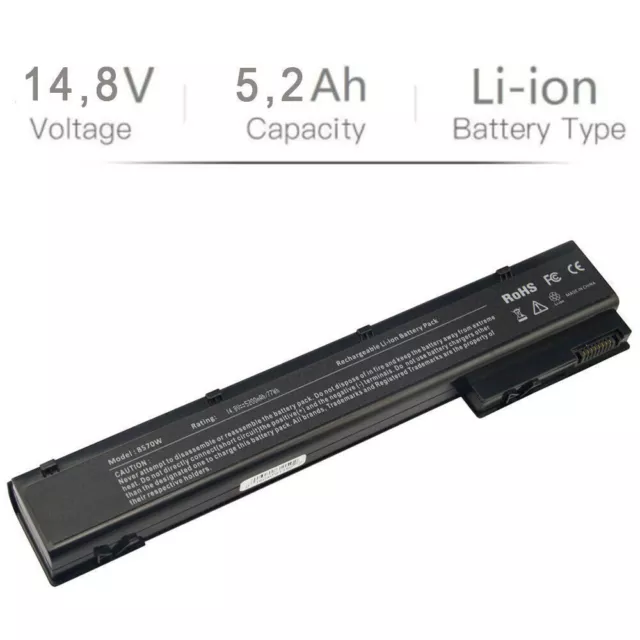 Akku für HP EliteBook 8560w 8760w 8570w 8770w VH08 VH08XL 5200mAh 14.8V