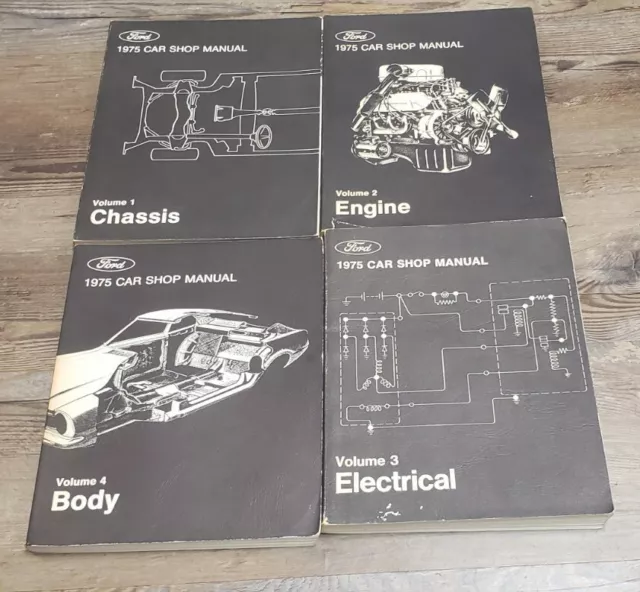 1975 Ford car Factory Shop Manual 4-Volume book Set oem fomoco