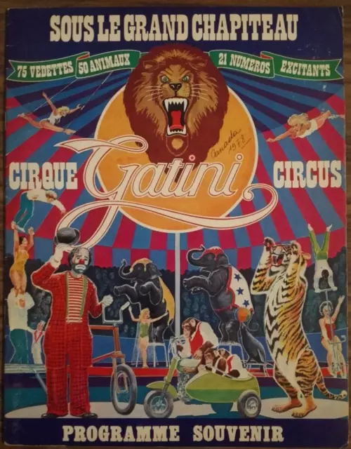 Programme cirque Gatini 1978 - circo cirque circus