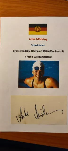 +Anke Möhring+ Schwimmen +Olympia-Bronze 1988+  DDR +orig. Autogramm+