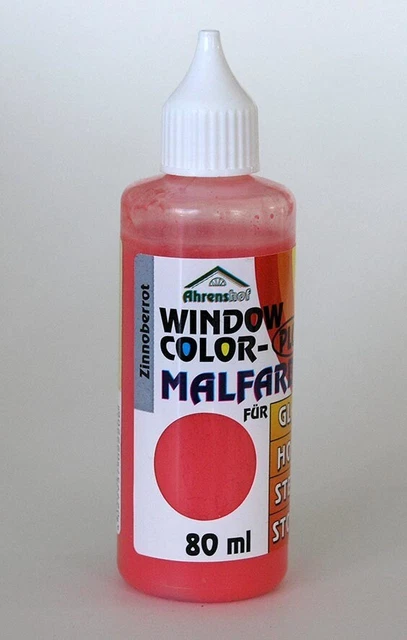 Ahrenshof Window Color Plus Fenstermalfarbe Zinnoberrot 80 ml