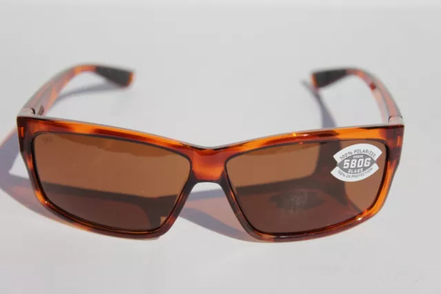 COSTA DEL MAR Cut POLARIZED Sunglasses Honey Tortoise/Copper 580G NEW ...