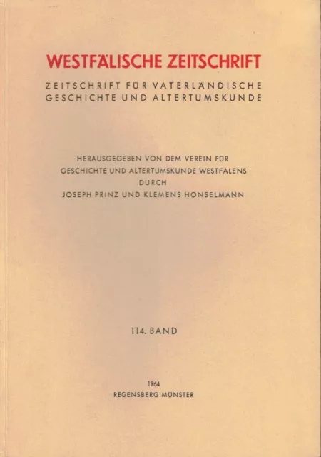 Westfälische Zeitschrift Band 114, Heimatkunde Paderborn Westfalen Münster 1964