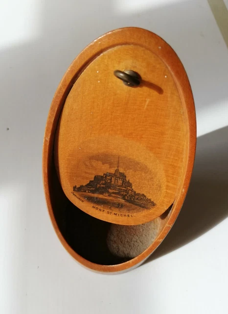 Porte-montre Ancien En Bois Décoré Violettes - Souvenir De Beaulieu-sur-Mer - Fait Main
