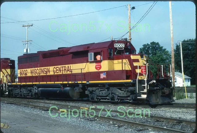 Original Slide- WC Wisconsin Central SD40-2 #6002 At Neenah,WI. 7/02