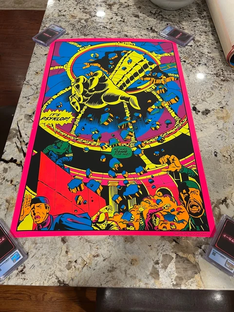 It's Psyklop 1971 Marvel Comics Vintage Original Blacklight Poster The Third Eye