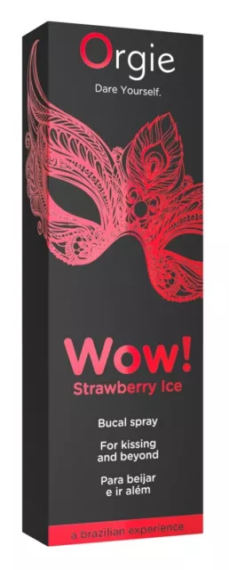 Spray per Baci e Sesso Orale Wow! Strawberry Ice Prodotto stimolante Fragola 2