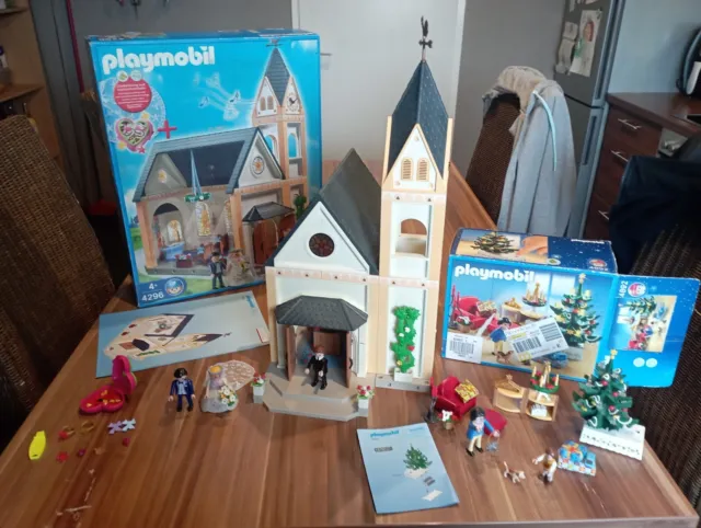 Playmobil Kirche Hochzeit 4296 mit OVP komplett + Weihnachtszimmer 4892