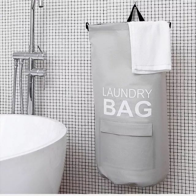 Bathroom Hanging Laundry Storage Bag with Label for Dirty Clothes Large Capacity