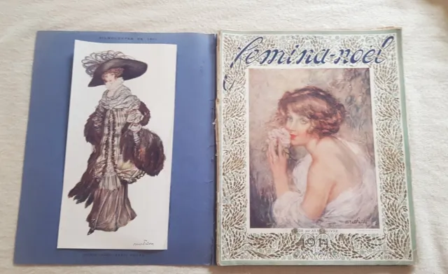 Revue Femina Noël 1911 - publicités anciennes et illustrations art nouveau