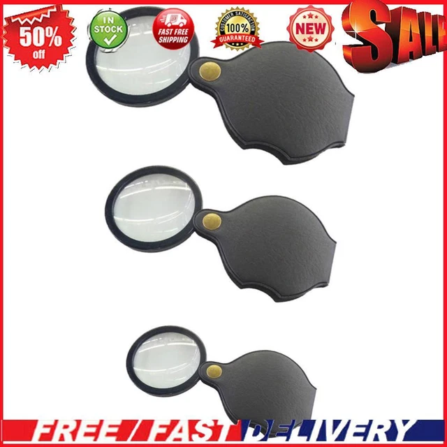 Mini Pocket Folding Magnifying Glass Jewelry Magnifier Optical Glass Reading