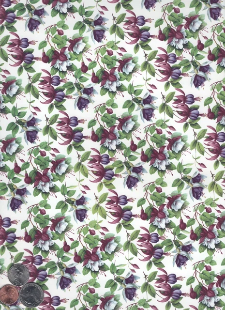 Hoja de calcomanías de cerámica sobreesmaltado Allover Fucsia Chintz 1 pieza 9"" X 13-3/4"" 256