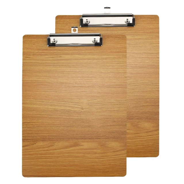 Wooden Clipboard A4 Letter Size, 2 Packs Brown