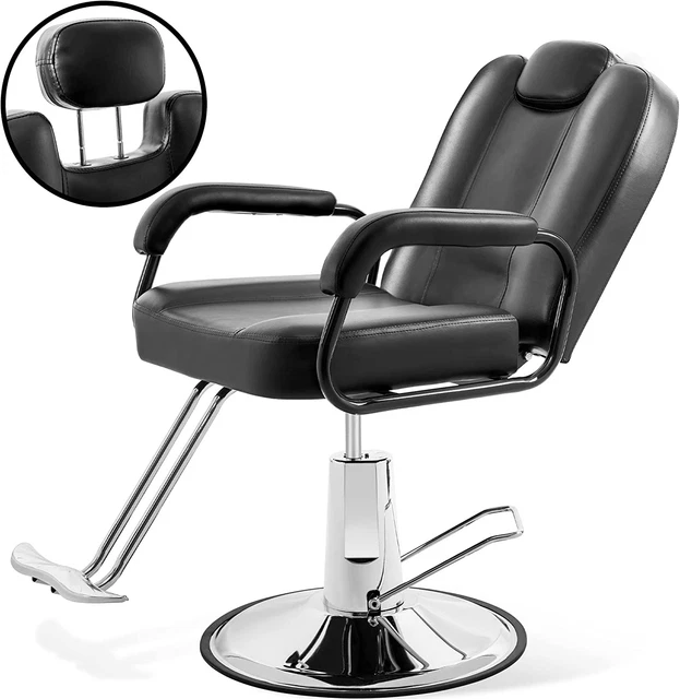 Hydraulic Recliner Barber Chair for Hair Salon with 20% Extra Wider Seat & Heavy