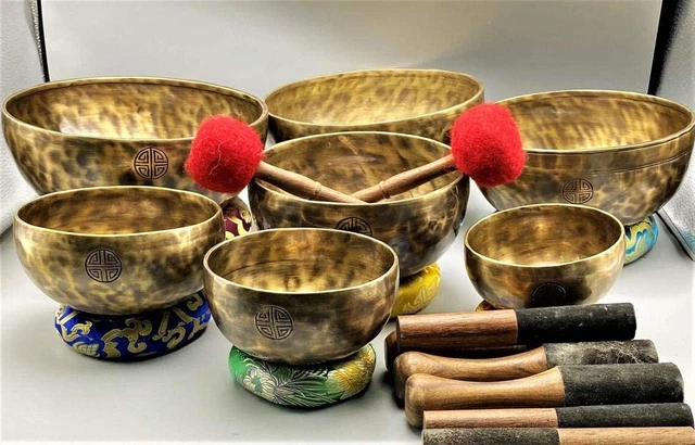7 Notes 5-10 inches Full Moon Singing Bowls-Chakra Healing Singing Bowl Set 7 Notes 5-10 inches Full Moon Singing Bowls-Chakra Healing Singing Bowl Set