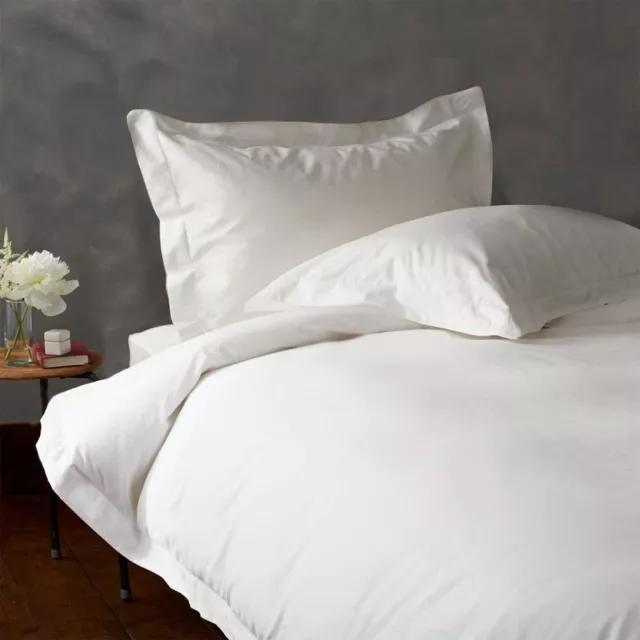 FULL / QUEEN 1500 THREAD COUNT 3 Pc WHITE SOLID DUVET SET 100% EGYPTIAN COTTON