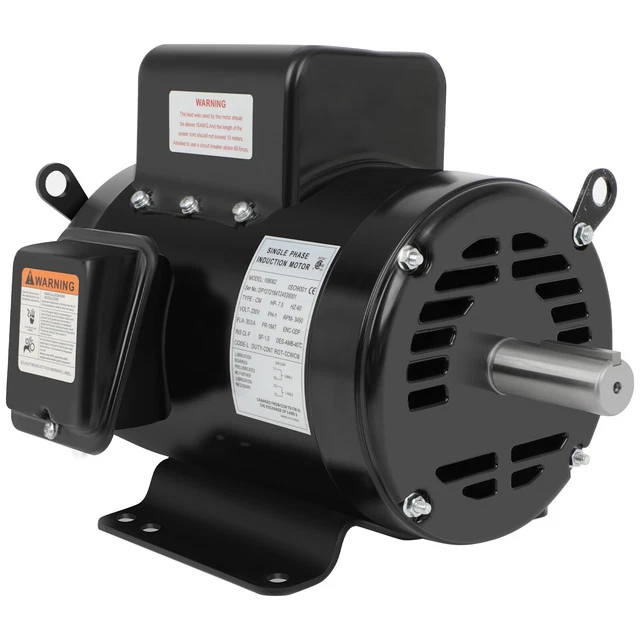 Moteur électrique LEESON 1 CV - Modèle 056B34D2029, 3450 Tr/min, Tension 115/208-230V (neuf)