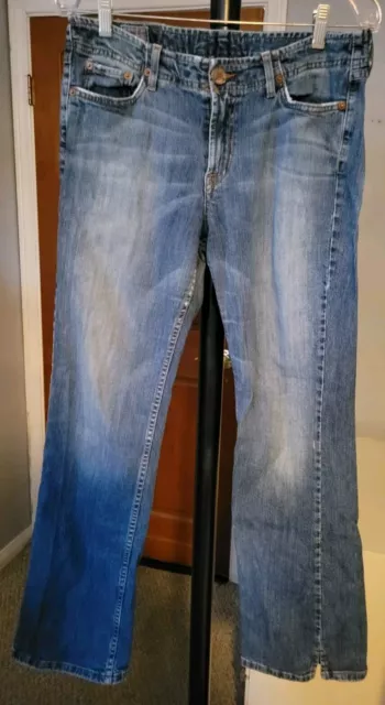 Lucky Brand Womens Blue Denim Jeans Mid Rise Reg Length Size 10/30 Distressed