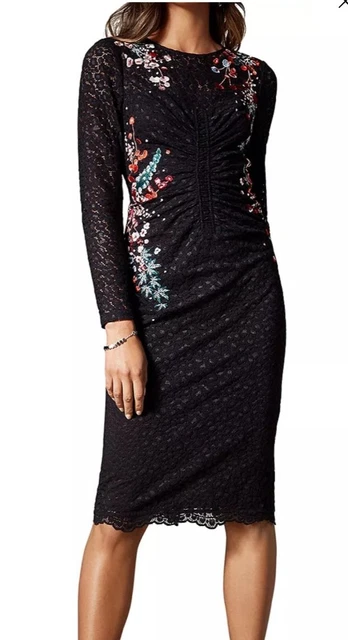 green emerald velvet dress Women Size 6 Karen Millen Dusty Pink Lace, Embroidered Sheath Dress – VIDA  STYLE SHOP main image 0