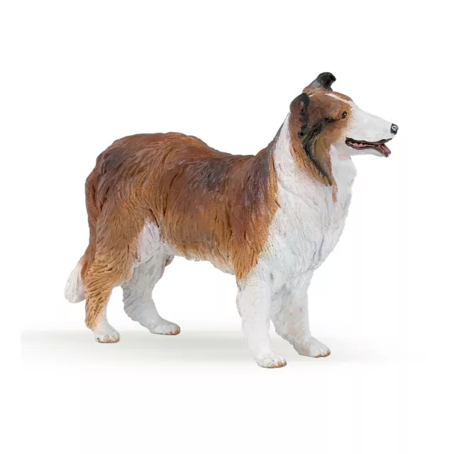 PAPO Dog and Cat Companions Collie Toy Figure, Brown/White (30230)