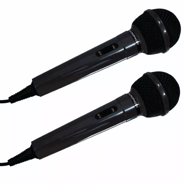 2 PCs Microphone Mic Wired Professional Handheld DJ Singing Karaoke PA 5m Black