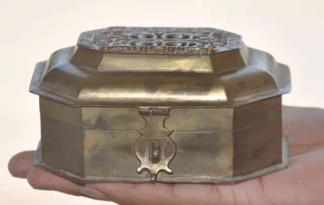 Vintage Brass Cut Work 7 Compartment Handcrafted Betel Nut Box