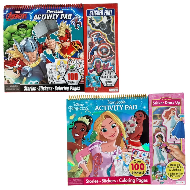 MARVEL AVENGERS DISNEY Princess Storybook Activity Pad Giant Stickers