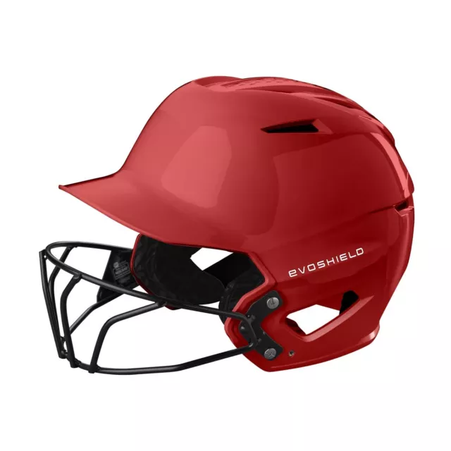 EvoShield XVT 2.0 Glossy Fastpitch Batting Helmet with Facemask SCARLET SM | MD