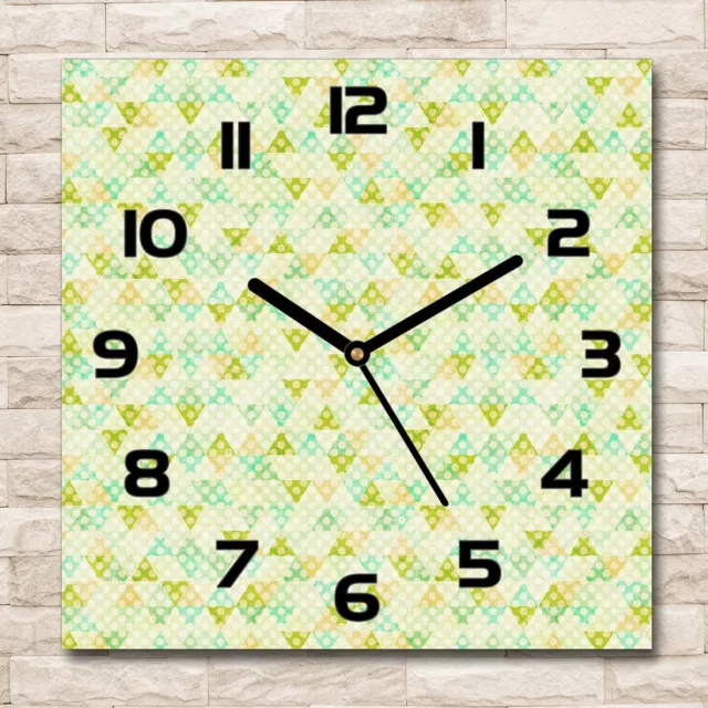 Reloj Decorativo de Vidrio Templado Estilo Moderno 30x30 Fondo geométrico Otro