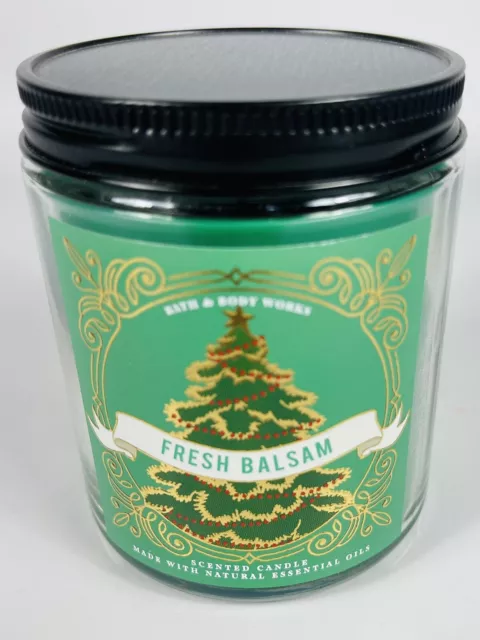 BATH AND BODY WORKS  7 oz. SINGLE WICK CANDLE Fresh Balsam New