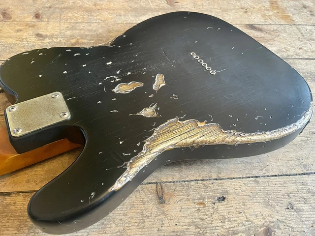 Telecaster Black aged Heavy Relic Vintage Style Great Player checked paint 12