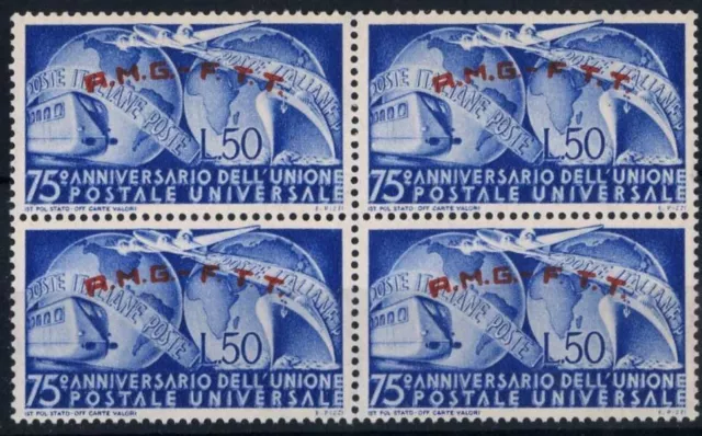 Italy 1949 Trieste Zone A UPU block of 4 MNH