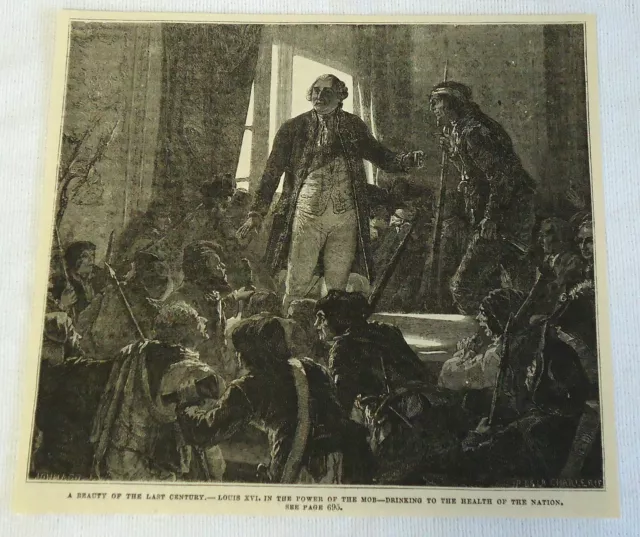 1882 Rivista Incisione ~Un Bellezza Di The Last Century ~ Louis XVI