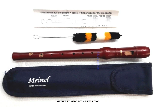 Flauto Soprano In Do Aulos - Diteggiatura Tedesca, Con Astuccio, Spazzolino E Tavola Diteggiatura