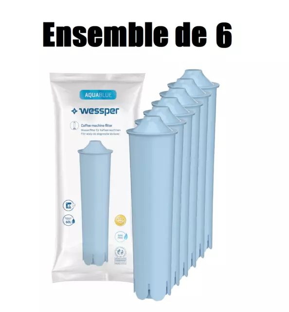 6x Wessper cartouches filtrante, remplacement Jura Blue, pour Impressa ENA