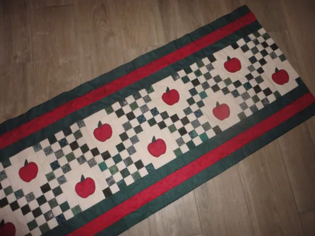 Vintage Patchwork Apples Red Green Checkered Floral Kitchen (1) Valance 18 X 57