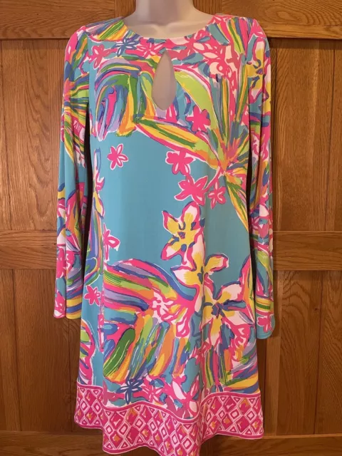 Lilly Pulitzer Fairfield Tunic Dress Sea Blue Summer Haze Size XS 3