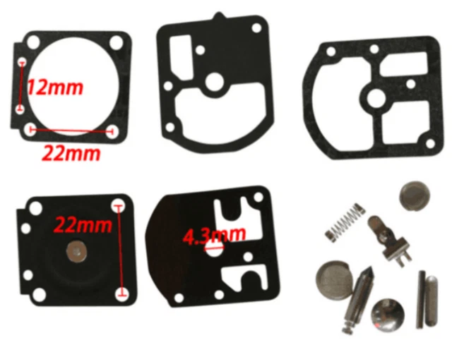 Kit Ricostruzione Carburatore Per Motosega Echo CS-360T, CS-330T, CS-400, CS-4200ES, Compatibile Walbro, Nuovo