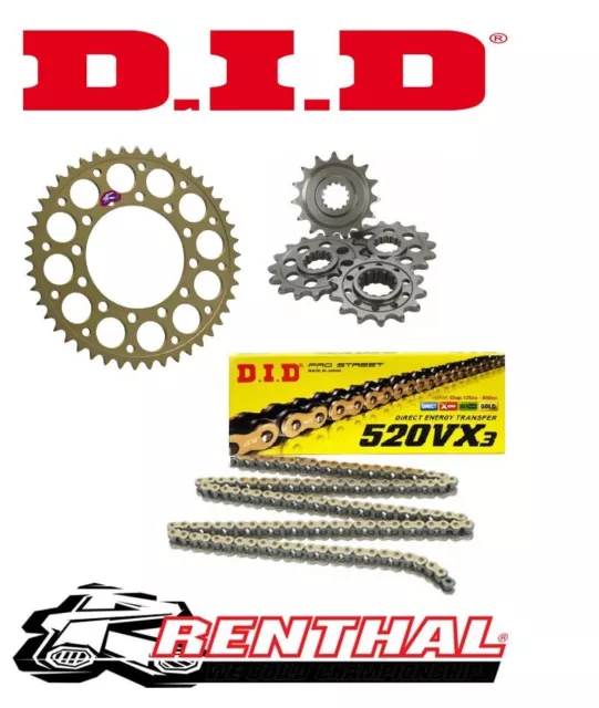 Renthal / DID 520 Rennkette & Kettenrad Kit passend für Honda CBR 600 F 2001-2007