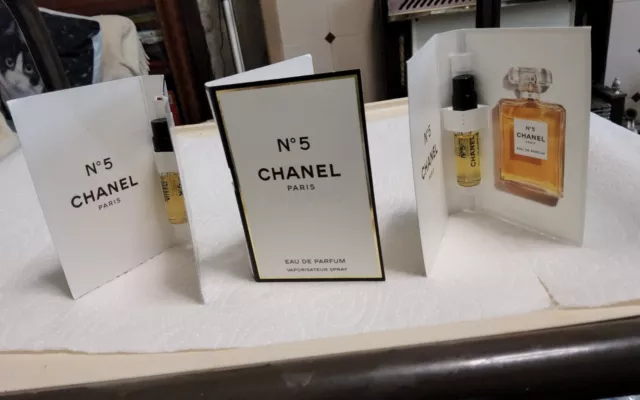 BRAND NEW 3 x 1.5 ml samples of No.5 Chanel, Paris one of the best perfumes ever