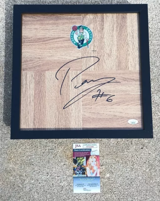 KRISTAPS PORZINGIS Celtics SIGNED + FRAMED 12X12 Floor JSA COA Boston BASKETBALL